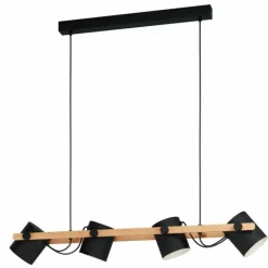 Suspension Eglo-Leuchten HORNWOOD Crème, Noir, 4 lumières