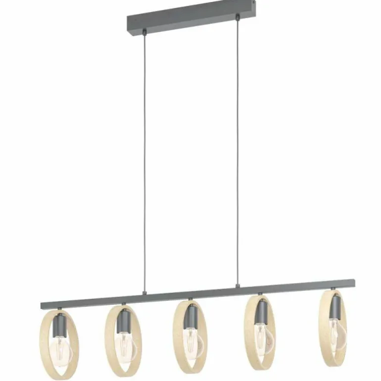 Suspension Eglo-Leuchten IPSDEN Noir, 5 lumières