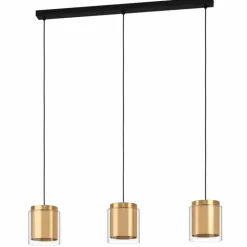 Suspension Eglo-Leuchten LAGUNITAS Or, Laiton, Noir, 3 lumières
