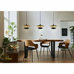 Suspension Eglo-Leuchten NUVANO LED Or, Noir, 3 lumières