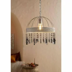 Suspension Eglo-Leuchten STEELEVILLE Noir, Transparent, 1 lumière