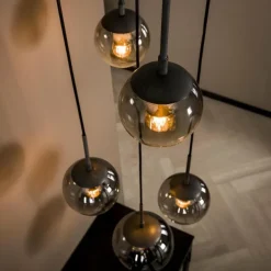 Suspension Eidanger Argent Oxydé, 5 lumières