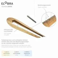 Suspension Elobra Colombia LED Écru, 1 lumière