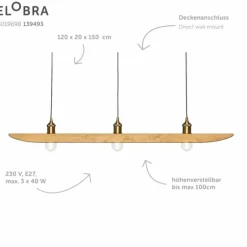 Suspension Elobra Colombia Retro Écru, 3 lumières