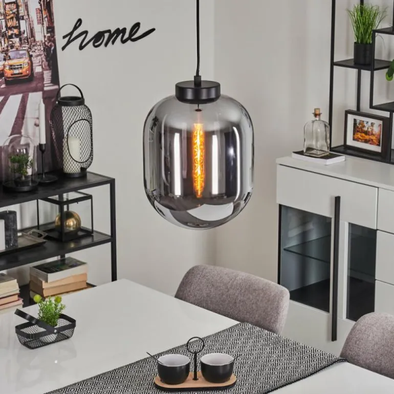 Suspension Elvange Noir, 1 lumière