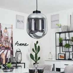 Suspension Elvange Noir, 1 lumière