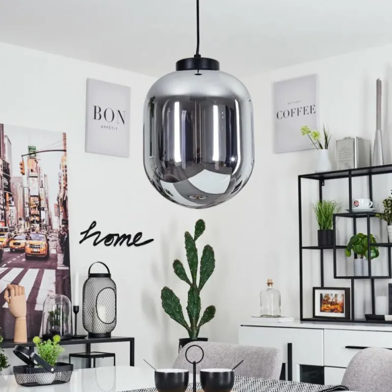 Suspension Elvange Noir, 1 lumière