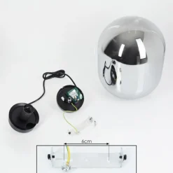 Suspension Elvange Noir, 1 lumière