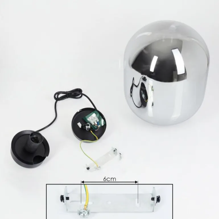 Suspension Elvange Noir, 1 lumière