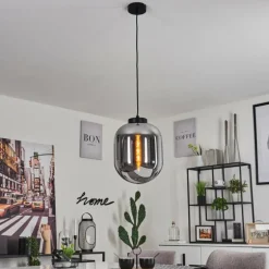 Suspension Elvange Noir, 1 lumière