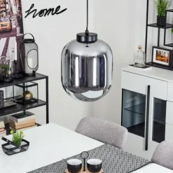 Suspension Elvange Noir, 1 lumière