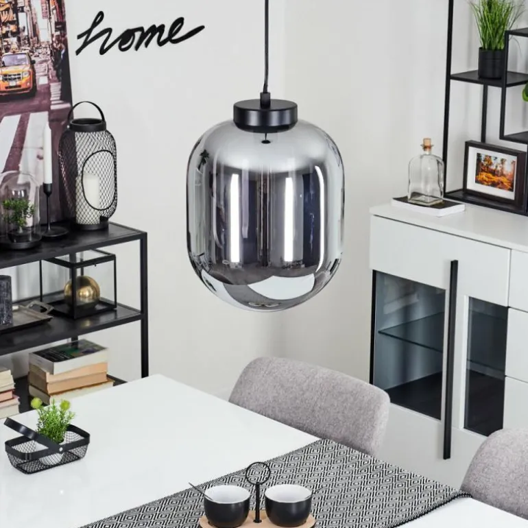 Suspension Elvange Noir, 1 lumière