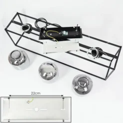 Suspension Elvange Noir, 3 lumières