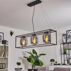 Suspension Elvange Noir, 3 lumières