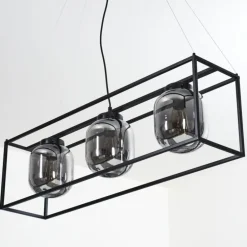 Suspension Elvange Noir, 3 lumières