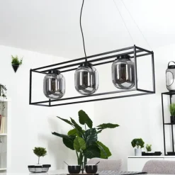 Suspension Elvange Noir, 3 lumières