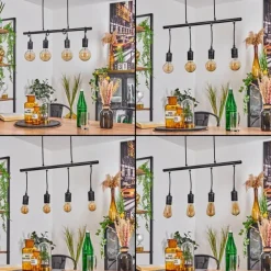 Suspension Ermatingen Brun foncé, Nickel mat, 4 lumières