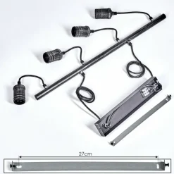 Suspension Ermatingen Brun foncé, Nickel mat, 4 lumières