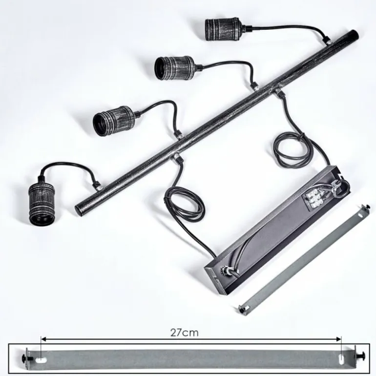 Suspension Ermatingen Brun foncé, Nickel mat, 4 lumières