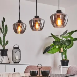 Suspension Erruretuhu Noir, 3 lumières