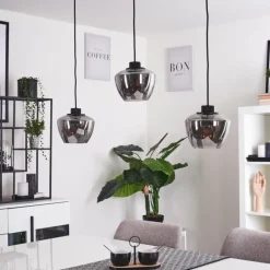 Suspension Erruretuhu Noir, 3 lumières