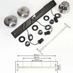 Suspension Erruretuhu Noir, 3 lumières