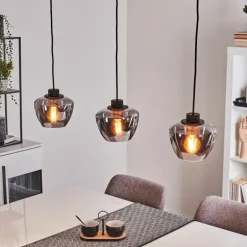 Suspension Erruretuhu Noir, 3 lumières