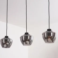 Suspension Erruretuhu Noir, 3 lumières