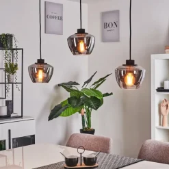 Suspension Erruretuhu Noir, 3 lumières