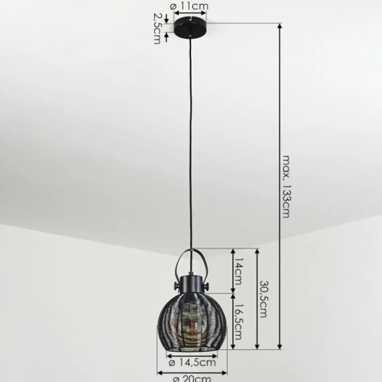 Suspension Espada Noir, 1 lumière