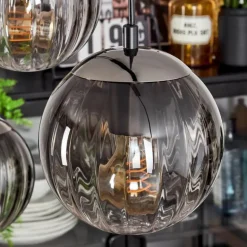 Suspension Evolene Noir, 4 lumières