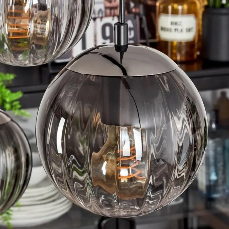 Suspension Evolene Noir, 4 lumières