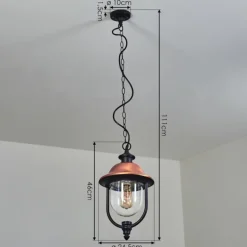 Suspension extérieur Gascon Noir, 1 lumière