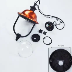 Suspension extérieur Gascon Noir, 1 lumière