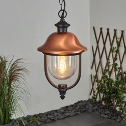 Suspension extérieur Gascon Noir, 1 lumière