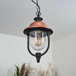 Suspension extérieur Gascon Noir, 1 lumière