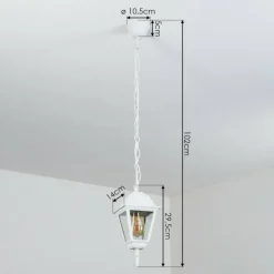 Suspension extérieur Naofe Blanc, 1 lumière