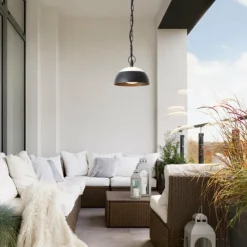 Suspension extérieure Brilliant Matfen LED Noir, 1 lumière