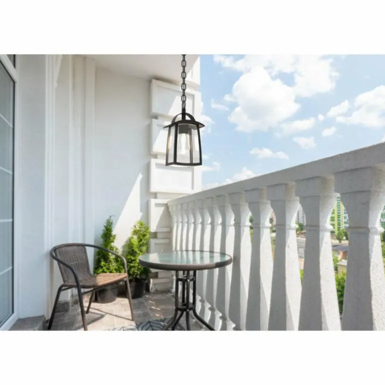 Suspension extérieure Lutec Kelsey Noir, 1 lumière