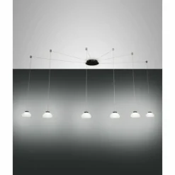Suspension Fabas Luce Arabella LED Noir, 6 lumières