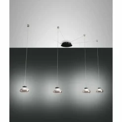 Suspension Fabas Luce Arabella LED Noir, 4 lumières