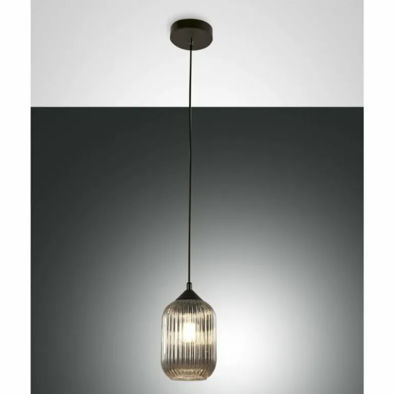 Suspension Fabas Luce Aston Noir, 1 lumière