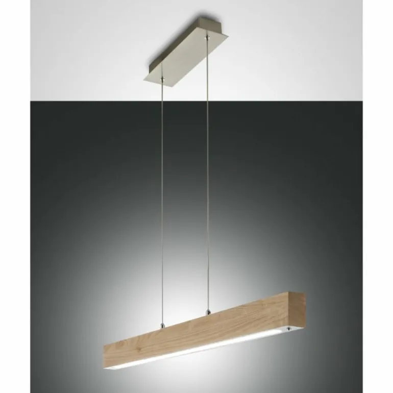 Suspension Fabas Luce Badia LED Bois clair, 1 lumière