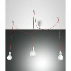 Suspension Fabas Luce Blog Rouge, Blanc, 3 lumières
