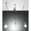 Suspension Fabas Luce Blog Chrome, Noir, 3 lumières
