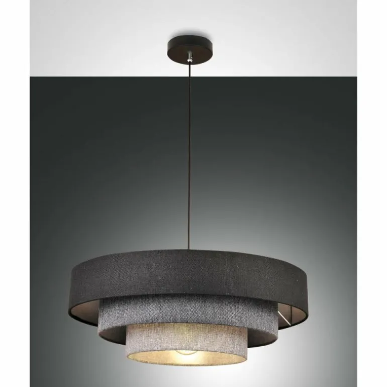 Suspension Fabas Luce Brava Noir, 1 lumière