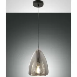 Suspension Fabas Luce Britton Noir, 1 lumière