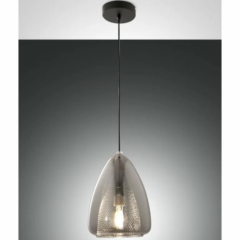 Suspension Fabas Luce Britton Noir, 1 lumière