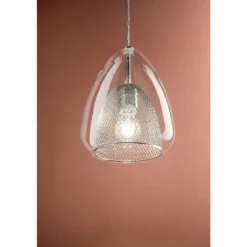 Suspension Fabas Luce Britton Blanc, 1 lumière