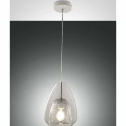 Suspension Fabas Luce Britton Blanc, 1 lumière